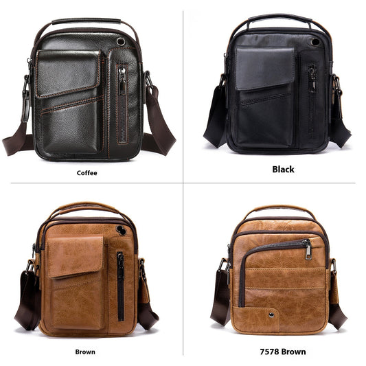 Men's Business Minimalist Leather Crossbody Bag