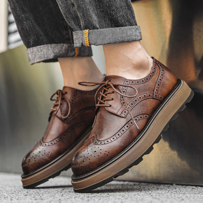 Carved Business Commute Casual Leather Shoes