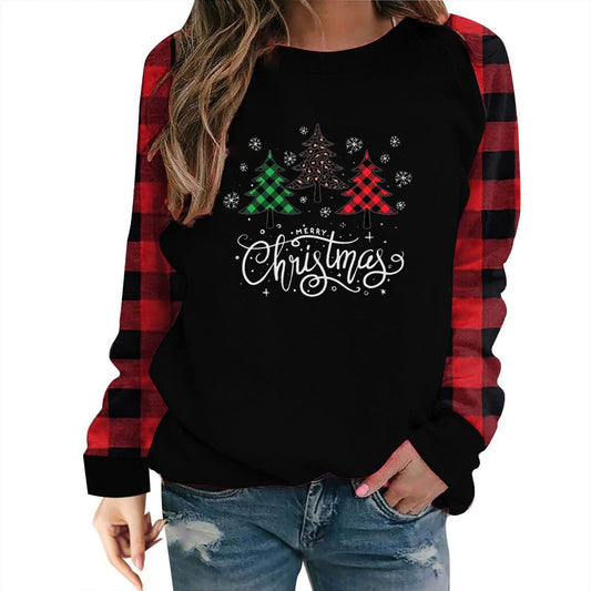 Christmas 3D Printed Fashion Loose Top Pullover Sweater