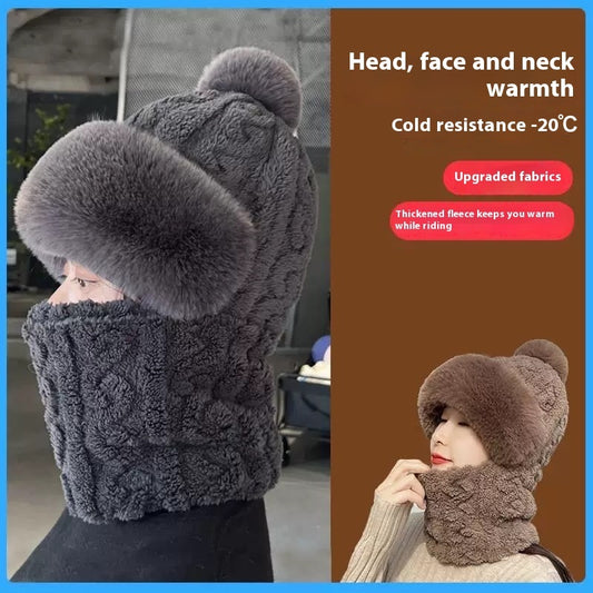 Pullover Hat Scarf Integrated All-match Electric Car Cycling Warm Artifact Windproof Neck Protection